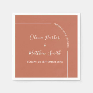 Guardanapo De Papel Casamento Minimalista Terracota Elegante