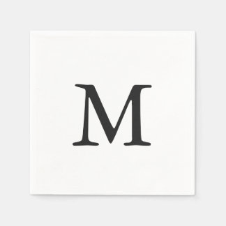 Guardanapo De Papel Casamento mínimo de monograma preto
