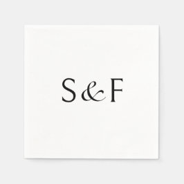 Guardanapo De Papel Casamento Mínimo de Script de Monograma Elegante
