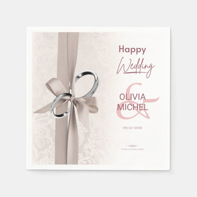 Guardanapo De Papel Casamento Mínimo E Chic (Frente)