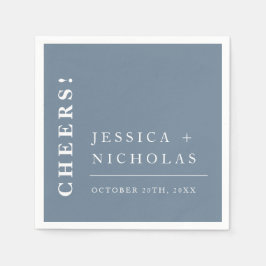 Guardanapo De Papel Casamento Mínimo Elegante Azul Moderno