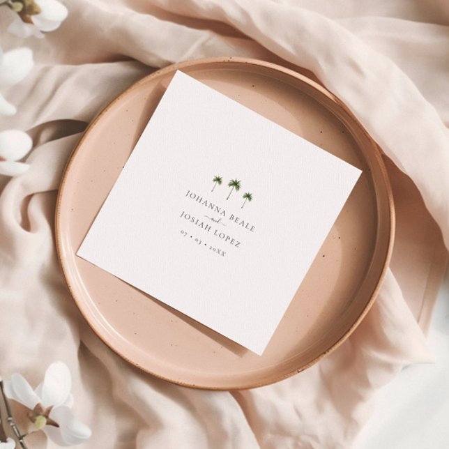 Guardanapo De Papel Casamento Mínimo Elegante de Árvore Tropical de Pa (Criador carregado)