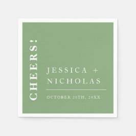 Guardanapo De Papel Casamento Mínimo Elegante do Pistachio Moderno