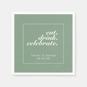 Guardanapo De Papel Casamento Mínimo Moderno e Branco