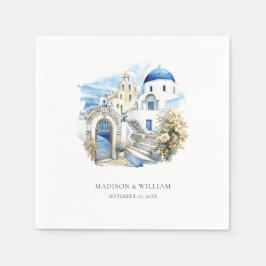 Guardanapo De Papel Casamento Mínimo Personalizado por Aquarela de gré