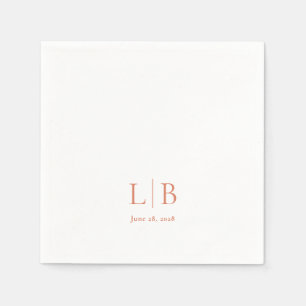 Guardanapo De Papel Casamento Mínimo Simples de Citrus Grove Monogramm