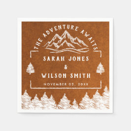 Guardanapo De Papel Casamento mínimo simples de Destino das Montanhas