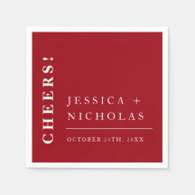 Casamento Mínimo Vermelho e Branco Moderno Elegant