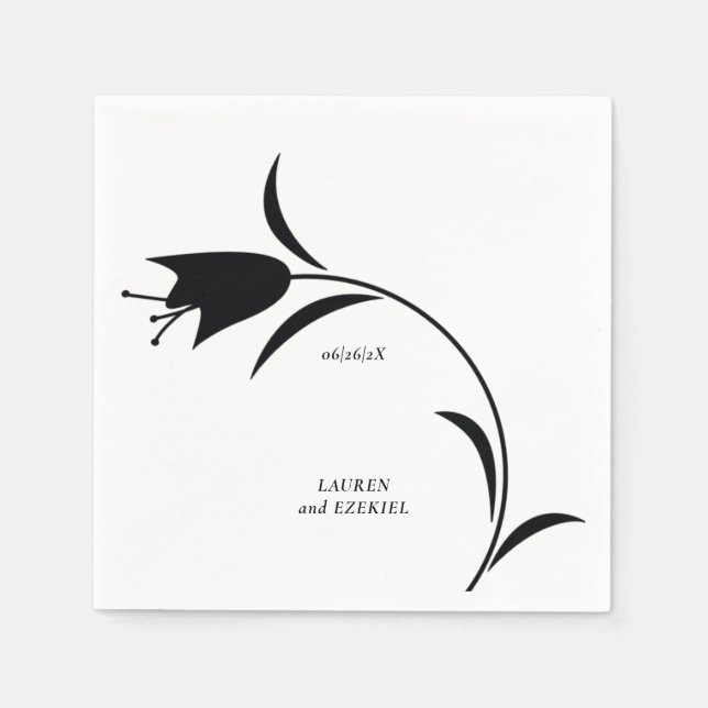 GUARDANAPO DE PAPEL CASAMENTO MOD BLACK TULIP (Frente)