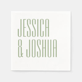 Guardanapo De Papel Casamento Moderno Branco da Tipografia do Sage do 