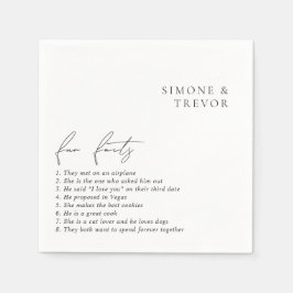 Guardanapo De Papel Casamento Moderno Branco e Negro Limpo