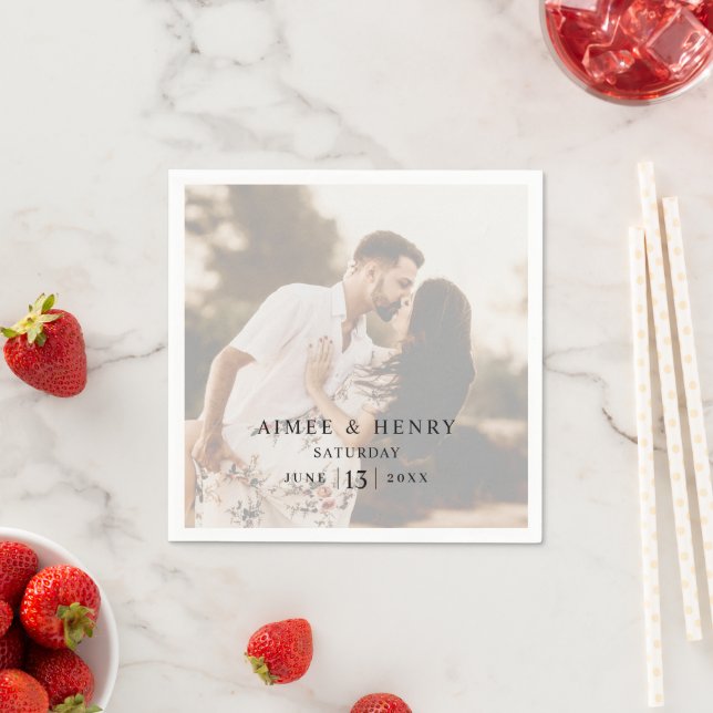 Guardanapo De Papel Casamento Moderno com Foto Rústica (Insitu)