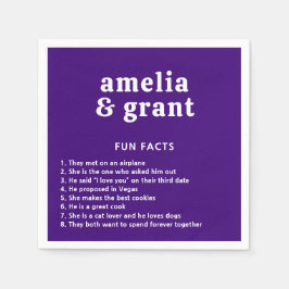 Guardanapo De Papel Casamento Moderno com Retro Font Purple