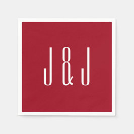 Guardanapo De Papel Casamento moderno da planície vermelha