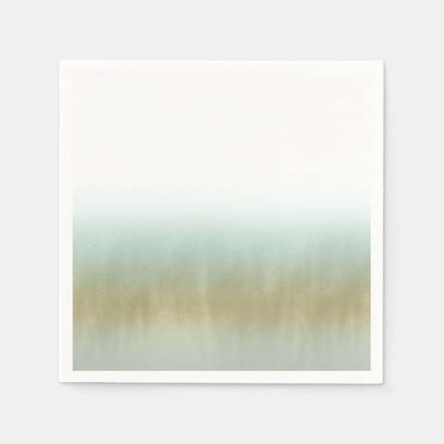 Guardanapo De Papel Casamento Moderno da Praia Dourada Branca Elegante (Frente)