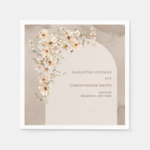 Guardanapo De Papel Casamento moderno de flor selvagem minimalista