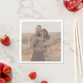 Guardanapo De Papel Casamento Moderno de Foto Limpo