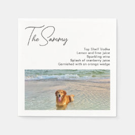 Guardanapo De Papel Casamento Moderno de Receita de Foto de Cão Simple