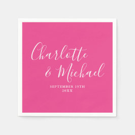 Guardanapo De Papel Casamento Moderno e Elegante com Assinatura Rosa V