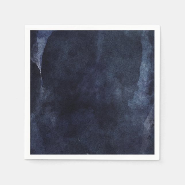 Guardanapo De Papel Casamento Moderno Elegante Elegante De marinho Azu (Frente)