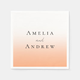 Guardanapo De Papel Casamento Moderno Elegante Peach Orange Fuzz