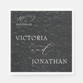 Guardanapo De Papel Casamento Moderno Elegante Preto e Branco