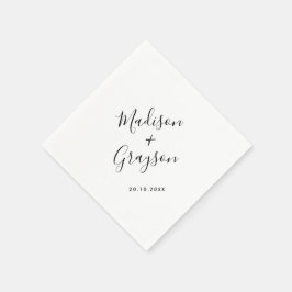 Guardanapo De Papel Casamento Moderno Elegante Simples e Minimalista