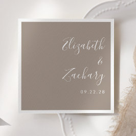 Guardanapo De Papel Casamento Moderno em Taupe