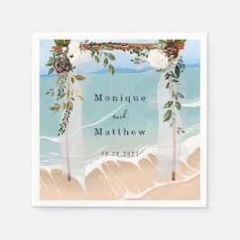 Guardanapo De Papel Casamento Moderno Floral da Cobra Branca do Oceano