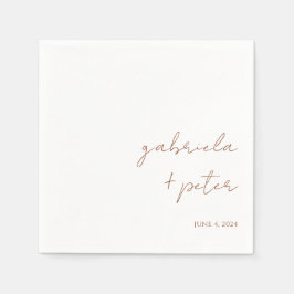 Guardanapo De Papel Casamento Moderno Laranja Queimado Simples e Minim