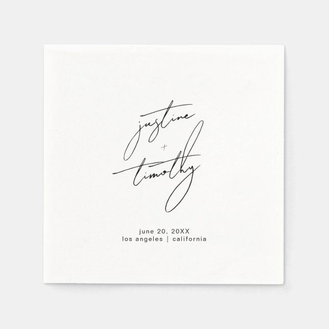 Guardanapo De Papel Casamento Moderno Minimalista (Frente)