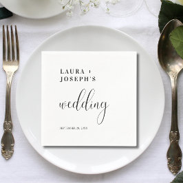 Guardanapo De Papel Casamento Moderno Minimalista Elegante Personaliza