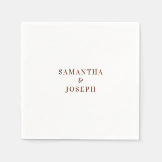 Guardanapo De Papel Casamento Moderno Minimalista Terracota Escura