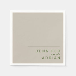 Guardanapo De Papel Casamento Moderno Mínimo Elegante Prata Pale Napki