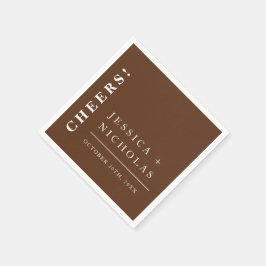 Guardanapo De Papel Casamento Moderno Mínimo Escuro Escuro Elegante