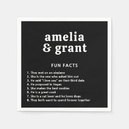 Guardanapo De Papel Casamento Moderno Preto de Letra Retroativa