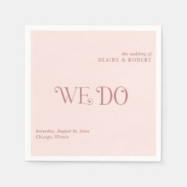 Guardanapo De Papel Casamento Moderno Rosa Blaire Blush