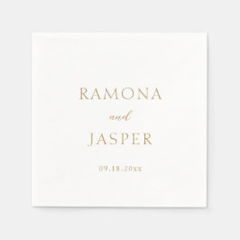 Guardanapo De Papel Casamento Moderno Simples e Dourado