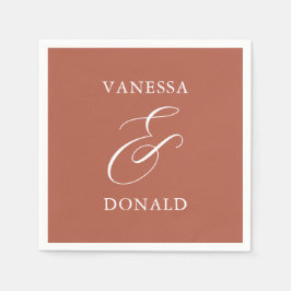 Guardanapo De Papel Casamento Moderno Vanessa Terracotta