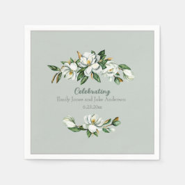 Guardanapo De Papel Casamento Molt Watercolor Magnolia Greenery