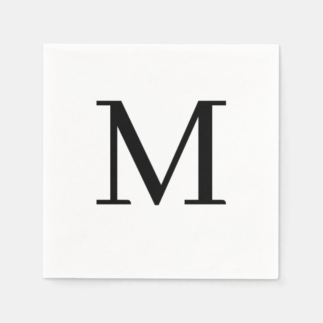 Guardanapo De Papel Casamento Monograma Design Clássico de Napkin (Frente)