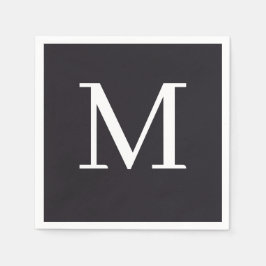Guardanapo De Papel Casamento monograma Napkin Design preto e branco