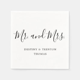 Guardanapo De Papel Casamento Mr e Mrs Simple Elegant Script