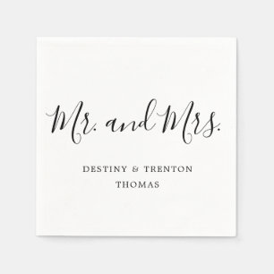 Guardanapo De Papel Casamento Mr e Mrs Simple Elegant Script