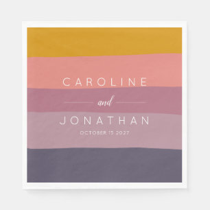 Guardanapo De Papel Casamento na moda Mauve e Mostarda Personalizado