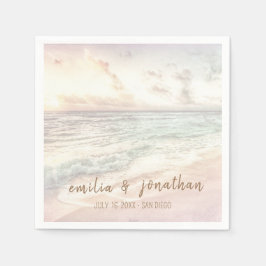 Guardanapo De Papel Casamento na Praia | Casamento à Beira-Mar