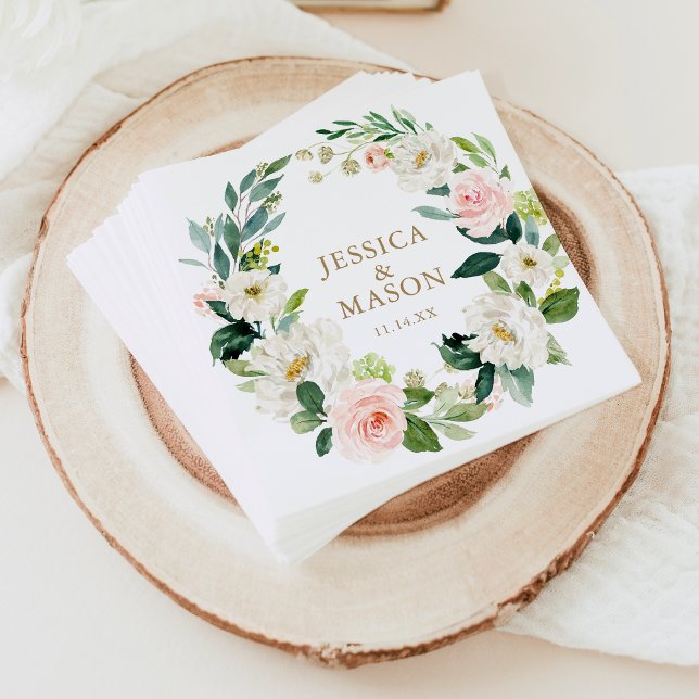 Guardanapo De Papel Casamento Napkin Blush Cocktail Napkin (Criador carregado)