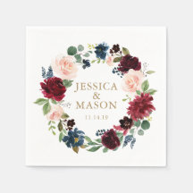 Casamento Napkin Burgundy Cocktail Napkin