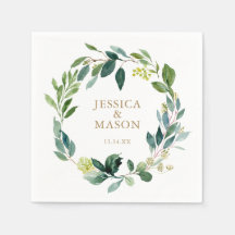 Casamento Napkin Greenery Cocktail Napkin