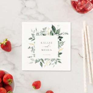 Guardanapo De Papel Casamento Natural de Greenerescência Botânica